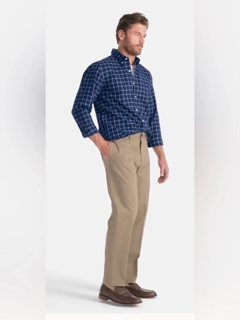 nwt Lands End no iron traditional fit chino size 35 flat/plain front